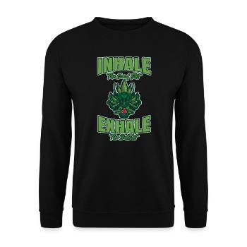 Inhaler la bonne merde expirer la connerie 420 Weed - Sweat-shirt Unisexe - noir - Devant - Alina (178cm) & Michal (187cm)