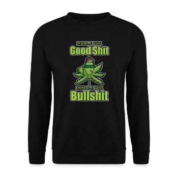 Inhale The Good Shit Exhale The Bullshit 420 Weed - Unisex Pullover - Schwarz - Vorne - Alina (178cm) & Michal (187cm)