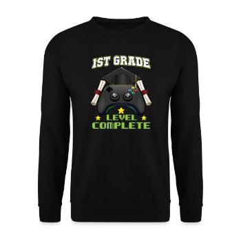 1st Grade Level Complete Elemenatary Graduation - Unisex Pullover - Schwarz - Vorne - Alina (178cm) & Michal (187cm)