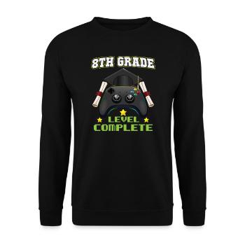 8th Grade Level Complete Middle School Graduation - Unisex Pullover - Schwarz - Vorne - Alina (178cm) & Michal (187cm)