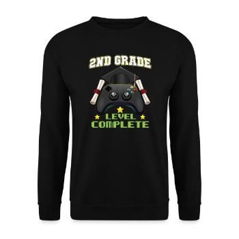 2nd Grade Level Complete Elemenatary Graduation - Unisex Sweatshirt - black - Front - Alina (178cm) & Michal (187cm)