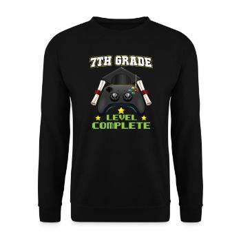 7th Grade Level Complete Middle School Graduation - Unisex Pullover - Schwarz - Vorne - Alina (178cm) & Michal (187cm)
