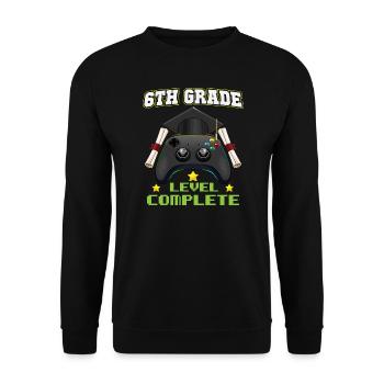 6th Grade Level Complete Middle School Graduation - Unisex Pullover - Schwarz - Vorne - Alina (178cm) & Michal (187cm)