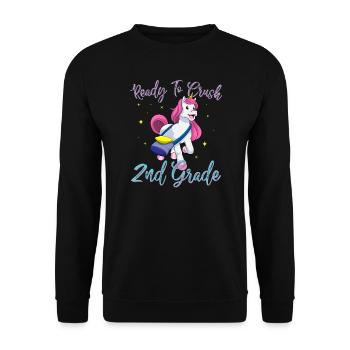 Ready To Crush 2nd Grade Elementary School - Unisex Sweatshirt - black - Front - Alina (178cm) & Michal (187cm)