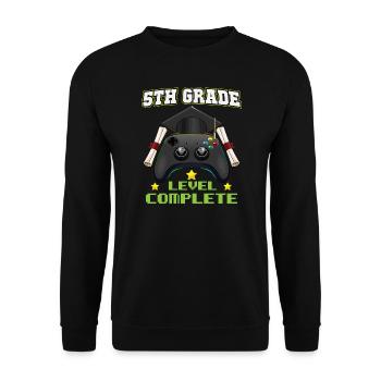 5th Grade Level Complete Middle School Graduation - Unisex Pullover - Schwarz - Vorne - Alina (178cm) & Michal (187cm)