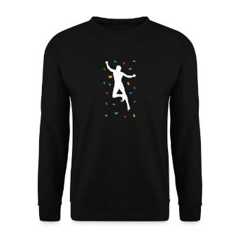 Rock Climbing Bouldering Wall Climber - Unisex Pullover - Schwarz - Vorne - Alina (178cm) & Michal (187cm)