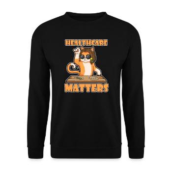 Healthcare Matters Cannabis Lover THC Medical Weed - Unisex Sweatshirt - black - Front - Alina (178cm) & Michal (187cm)
