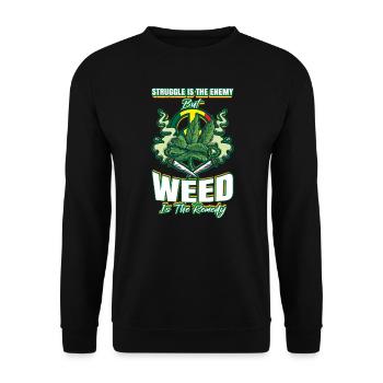 La lutte est l’ennemi, mais l’herbe est le remède - Sweat-shirt Unisexe - noir - Devant - Alina (178cm) & Michal (187cm)