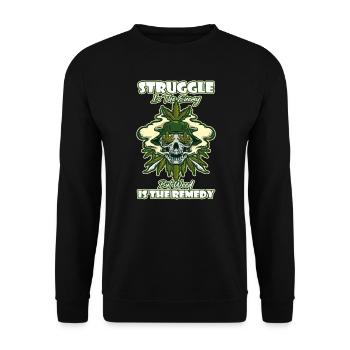 La lutte est l’ennemi, mais l’herbe est le remède - Sweat-shirt Unisexe - noir - Devant - Alina (178cm) & Michal (187cm)
