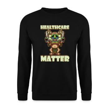 Healthcare Matters Cannabis Lover THC Medical Weed - Unisex Sweatshirt - black - Front - Alina (178cm) & Michal (187cm)