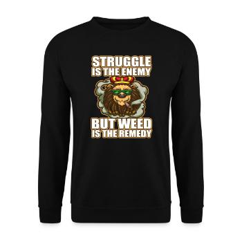 La lutte est l’ennemi, mais l’herbe est le remède - Sweat-shirt Unisexe - noir - Devant - Alina (178cm) & Michal (187cm)