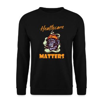 Healthcare Matters Cannabis Lover THC Medical Weed - Unisex Sweatshirt - black - Front - Alina (178cm) & Michal (187cm)