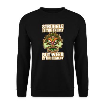 La lutte est l’ennemi, mais l’herbe est le remède - Sweat-shirt Unisexe - noir - Devant - Alina (178cm) & Michal (187cm)
