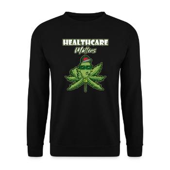 Healthcare Matters Cannabis Lover THC Medical Weed - Unisex Sweatshirt - black - Front - Alina (178cm) & Michal (187cm)