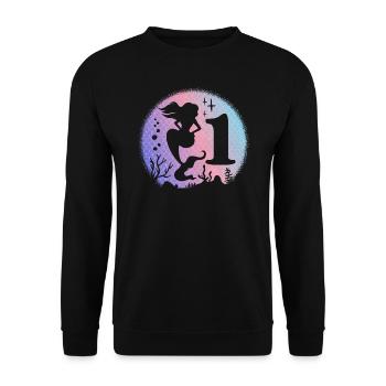 Birthday Girl 1 year old Mermaid Mermaid Mermaid - Unisex Sweatshirt - black - Front - Alina (178cm) & Michal (187cm)