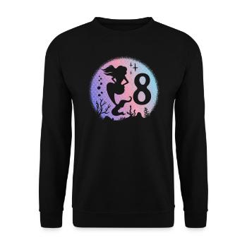 Fille d’anniversaire 8 ans Sirène Sirène Nixe - Sweat-shirt Unisexe - noir - Devant - Alina (178cm) & Michal (187cm)