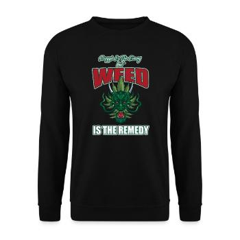 La lutte est l’ennemi, mais l’herbe est le remède - Sweat-shirt Unisexe - noir - Devant - Alina (178cm) & Michal (187cm)