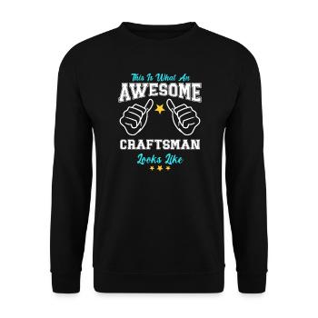 This Is What An Awesome Craftsman Looks Like - Unisex Pullover - Schwarz - Vorne - Alina (178cm) & Michal (187cm)