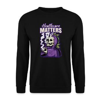 Healthcare Matters Cannabis Lover THC Mauvaise herbe médicale - Sweat-shirt Unisexe - noir - Devant - Alina (178cm) & Michal (187cm)