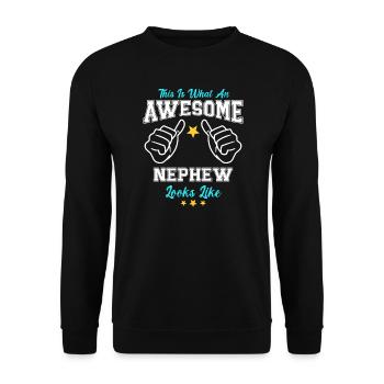 This Is What An Awesome Nephew Looks Like - Unisex Sweatshirt - black - Front - Alina (178cm) & Michal (187cm)