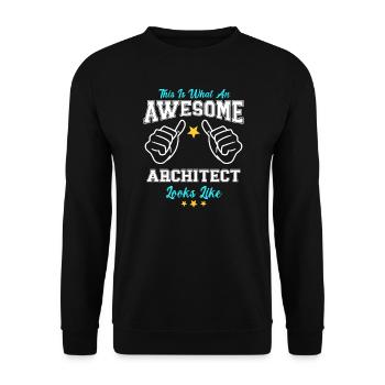 Voici à quoi ressemble un architecte génial - Sweat-shirt Unisexe - noir - Devant - Alina (178cm) & Michal (187cm)
