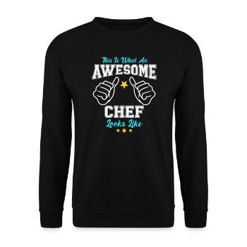 This Is What An Awesome Chef Looks Like - Unisex Pullover - Schwarz - Vorne - Alina (178cm) & Michal (187cm)