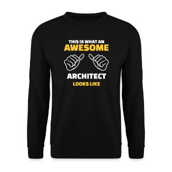 This Is What An Awesome Architect Looks Like - Unisex Pullover - Schwarz - Vorne - Alina (178cm) & Michal (187cm)