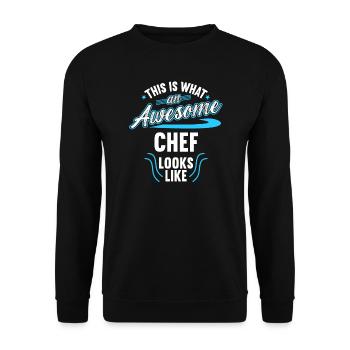 This Is What An Awesome Chef Looks Like - Unisex Pullover - Schwarz - Vorne - Alina (178cm) & Michal (187cm)