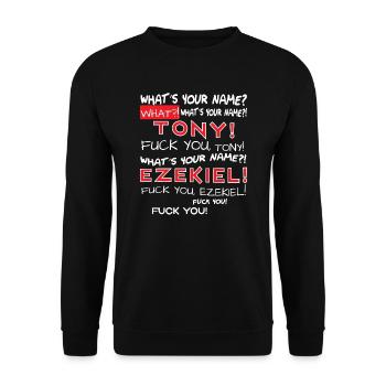 Tony and Ezekiel Meme Video Roof Shouting Yelling - Unisex Sweatshirt - black - Front - Alina (178cm) & Michal (187cm)