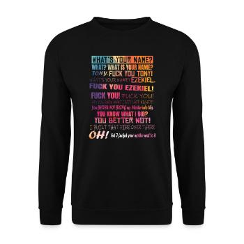 Tony and Ezekiel Meme Video Roof Shouting Yelling - Unisex Pullover - Schwarz - Vorne - Alina (178cm) & Michal (187cm)