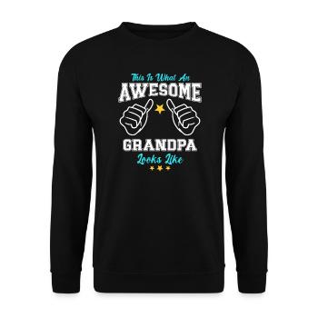 This Is What An Awesome Grandpa Looks Like - Unisex Sweatshirt - black - Front - Alina (178cm) & Michal (187cm)