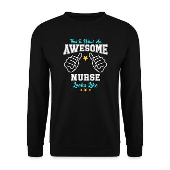 This Is What An Awesome Nurse Looks Like - Unisex Pullover - Schwarz - Vorne - Alina (178cm) & Michal (187cm)