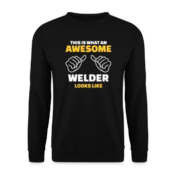 This Is What An Awesome Welder Looks Like - Unisex Sweatshirt - black - Front - Alina (178cm) & Michal (187cm)