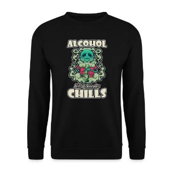 Alcohol Kills Cannabis Chills Weed Smoking Pothead - Unisex Sweatshirt - black - Front - Alina (178cm) & Michal (187cm)