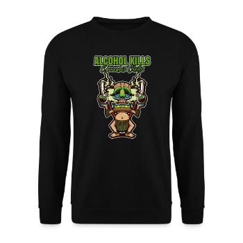 Alcohol Kills Cannabis Chills Weed Smoking Pothead - Unisex Sweatshirt - black - Front - Alina (178cm) & Michal (187cm)