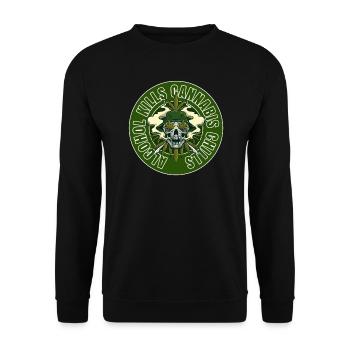 Alcohol Kills Cannabis Chills Weed Smoking Pothead - Unisex Sweatshirt - black - Front - Alina (178cm) & Michal (187cm)