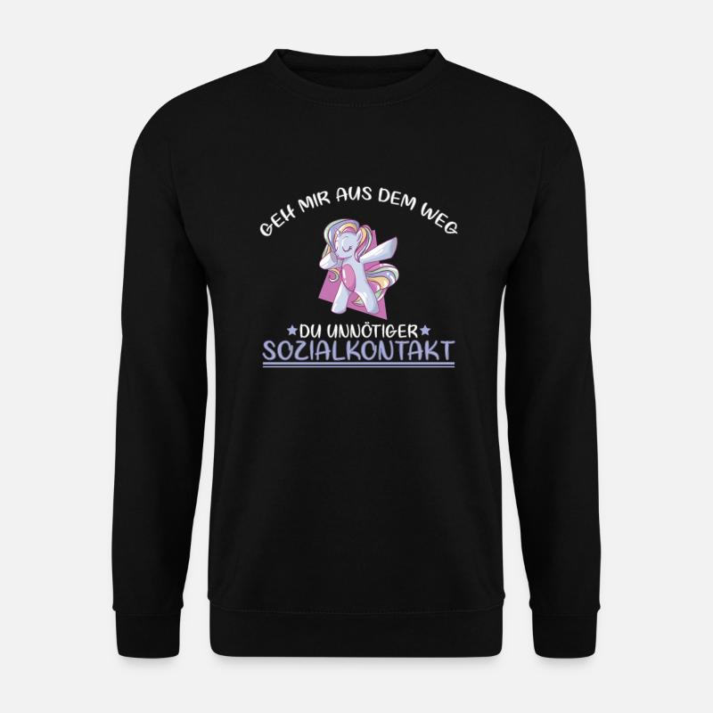 Geh mir aus dem weg du unnötiger Sozialkontakt - Unisex Pullover - Schwarz