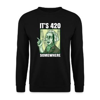 It's 420 Somewhere Cannabis Weed Smoking THC Ganja - Unisex Sweatshirt - black - Front - Alina (178cm) & Michal (187cm)