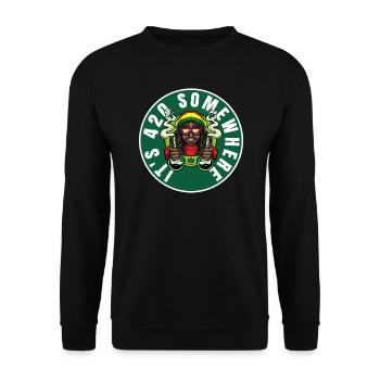 It's 420 Somewhere Cannabis Weed Smoking THC Ganja - Unisex Sweatshirt - black - Front - Alina (178cm) & Michal (187cm)