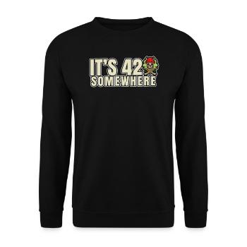 It's 420 Somewhere Cannabis Weed Smoking THC Ganja - Unisex Sweatshirt - black - Front - Alina (178cm) & Michal (187cm)