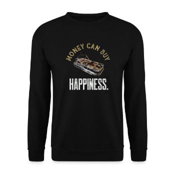 Pontoon Boat Lover Money Can Buy Happiness Funny B - Unisex Sweatshirt - black - Front - Alina (178cm) & Michal (187cm)