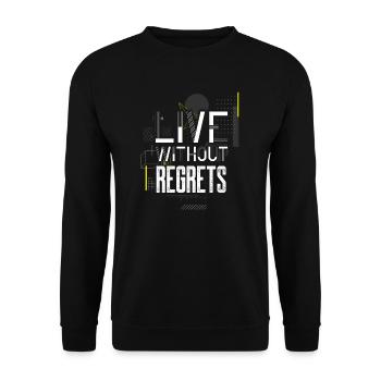 Mindset ohne Reue minimalistische geometrische Inspi - Unisex Pullover - Schwarz - Vorne - Alina (178cm) & Michal (187cm)