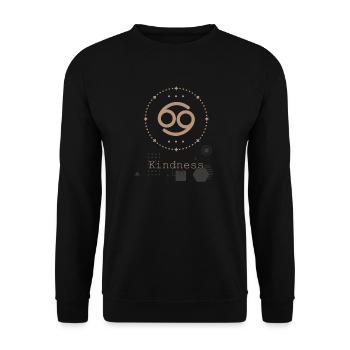 Sternzeichen Astrologie Minimalistischer geometrischer Krebs - Unisex Pullover - Schwarz - Vorne - Alina (178cm) & Michal (187cm)