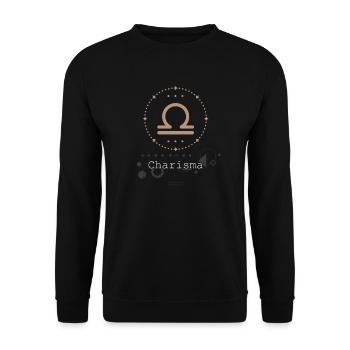 Signe du zodiaque Astrologie Minimaliste Géométrique Balance A - Sweat-shirt Unisexe - noir - Devant - Alina (178cm) & Michal (187cm)