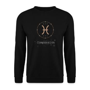 Sternzeichen Astrologie Minimalistische geometrische Fische - Unisex Pullover - Schwarz - Vorne - Alina (178cm) & Michal (187cm)