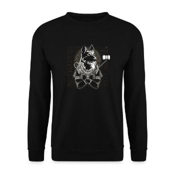 Dog Lover German Shepherd Funny Ancient Egypt Anub - Unisex Sweatshirt - black - Front - Alina (178cm) & Michal (187cm)