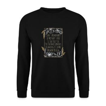 Mutterschaft kann sich nicht erinnern Muttertag Blumen Mama - Unisex Pullover - Schwarz - Vorne - Alina (178cm) & Michal (187cm)