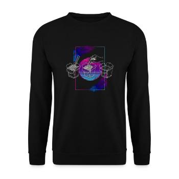 Eating Chinese Food Retro Sunset Vaporwave Noodles - Unisex Sweatshirt - black - Front - Alina (178cm) & Michal (187cm)