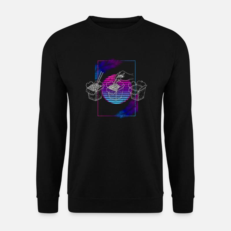 Essen Chinesisches Essen Retro Sunset Vaporwave Nudeln - Unisex Pullover - Schwarz