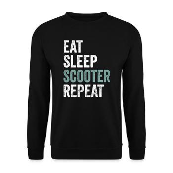 Eat Sleep Scooter Repeat Scooter - Unisex Sweatshirt - black - Front - Alina (178cm) & Michal (187cm)